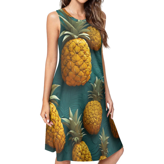 Pineapple Women's Casual Dress | Polyester