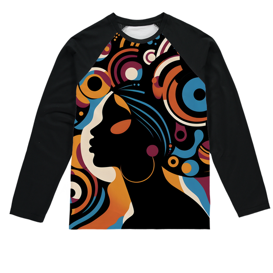 Abstract African Art Afrocentric Sublimation Baseball Long Sleeve T-Shirt