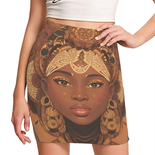 Afrocentric Queen Women's Wrap Hip Skirt｜Polyester