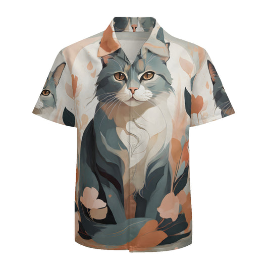 Cute Cat Short Sleeves Men's Shirt